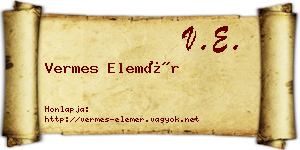 Vermes Elemér névjegykártya